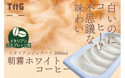 ジェラート ジェラテリア TiG（ティグ）イタリアンジェラート 朝霧ホワイトコーヒー 2000ml (2L) 大容量 秋田 美郷町 [無着色 無香料 国産 秋田県産 エスプレッソ 本格ジェラート]