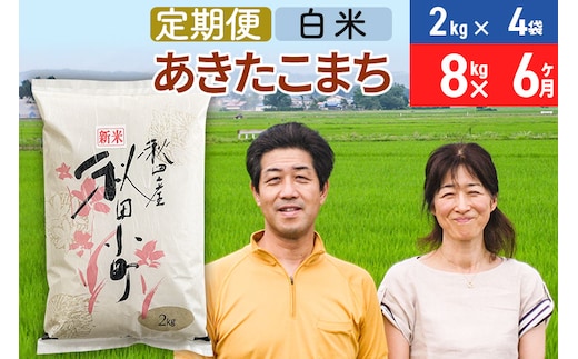 《定期便6ヶ月》令和7年産 あきたこまち特別栽培米8kg（2kg×4袋）×6回 計48kg【白米】秋田県産あきたこまち 6か月 6ヵ月 6カ月 6ケ月 秋田こまち お米 秋田