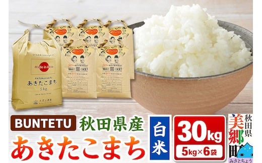 【令和7年産・白米】あきたこまち 30kg（5kg×6袋）秋田県美郷町産