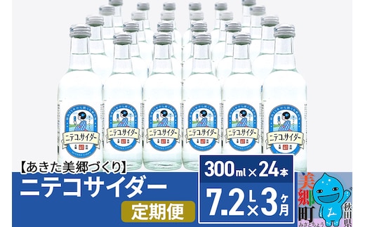 《定期便3ヶ月》ニテコサイダー 300ml×24本入 「水の郷」のサイダー ご当地サイダー