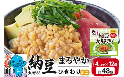 ヤマダフーズ 納豆大好きまろやか ひきわり ミニ 4パック×12個（計48個）