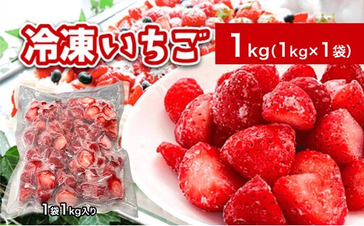 秋田県 羽後町産 冷凍いちご 1kg（1kg×1）国産 イチゴ ジャム スムージー お菓子づくり 果物 フルーツ 冷凍果物 冷凍フルーツ そのまま トッピング フローズンイチゴ ストロベリー 