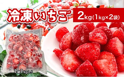 秋田県 羽後町産 冷凍いちご 2kg（1kg×2）国産 イチゴ ジャム スムージー お菓子づくり 果物 フルーツ 冷凍果物 冷凍フルーツ そのまま トッピング フローズンイチゴ ストロベリー 