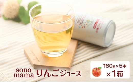 りんごジュース「sonomama」（160g×5本）×1箱 りんご リンゴ ジュース リンゴジュース 飲料