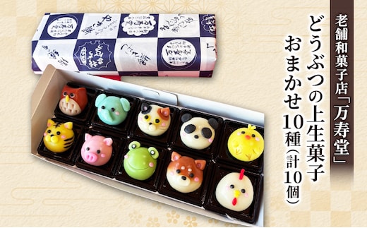 創業明治44年［菓子司 万寿堂］どうぶつの上生菓子 おまかせ10種（計10個） 秋田 羽後 西馬音内 【菓子 和菓子 生菓子 上生菓子 スイーツ かわいい 高級 老舗 お取り寄せ ギフト】