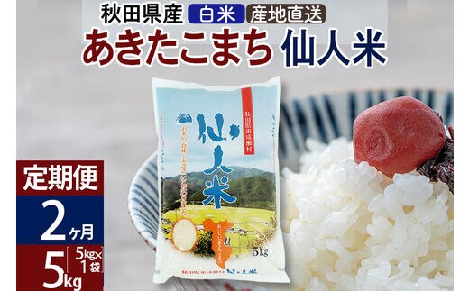 定期便2ヶ月】新米 令和5年産 あきたこまち 秋田県産「仙人米」白米