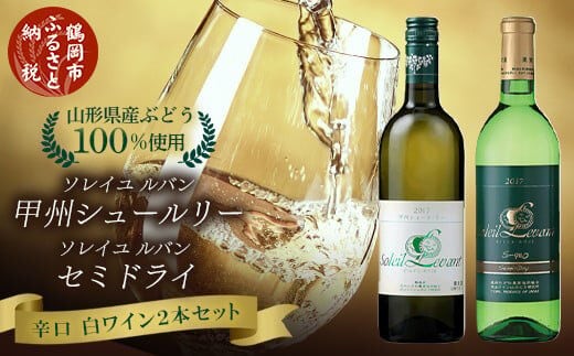 A45-001 白ワイン 飲み比べ2本セット ソレイユルバン・甲州シュールリー ソレイユルバン・セミドライ 750ml・720ml