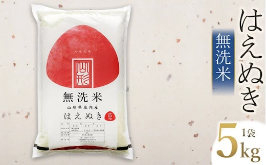 【令和7年産】【新米】 はえぬき 無洗米 5kg (5kg×1袋) 山形県庄内産 有限会社 阿部ベイコク