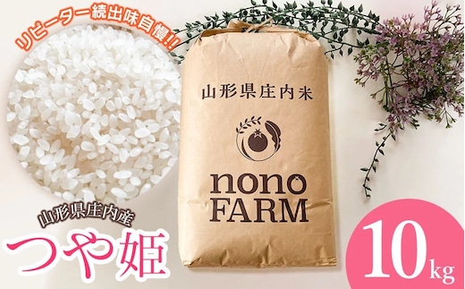 【令和7年産】【新米】山形県庄内産 特別栽培米つや姫 精米 10kg （10㎏×1袋） 野々ファーム