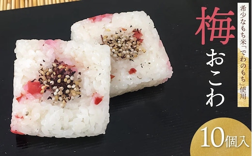 希少もち米(でわのもち)を使ったモチモチ食感の【梅おこわ 10ヶ入】 A06-501