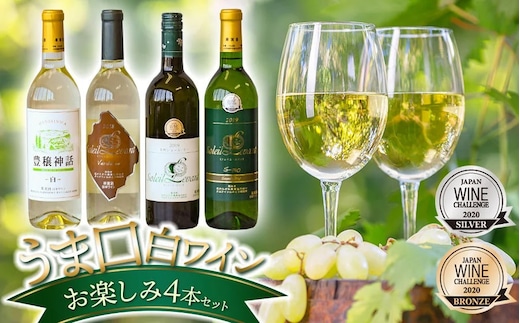 うま口白ワイン お楽しみ4本セット (ソレイユルバン 甲州シュールリー 他) 750ml×1本 720ml×3本 K18-778