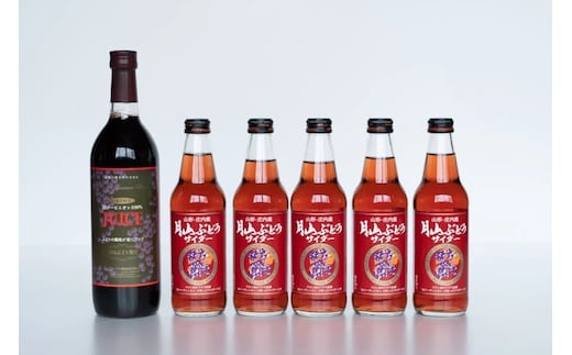 ご当地サイダー 月山ぶどうサイダー＆月山ぶどう果汁セット K29-732