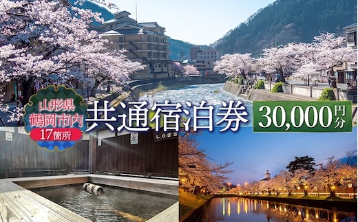 山形県鶴岡市内共通宿泊券 【30,000円×1枚】 DEGAM鶴岡ツーリズムビューロー