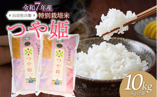 【令和7年産】【新米】特別栽培米つや姫 白米 10kg（5kg×2袋） 山形県鶴岡市産 出羽弥兵衛 株式会社