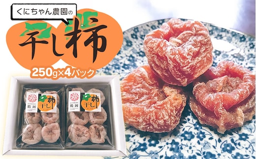 【令和8年発送】 干し柿 250g × 4パック (1kg) 山形県鶴岡市 くにちゃん農園 鶴岡地区物産協同組合 k-737