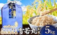 【令和8年産】 黒川まるいし農場の特別栽培米 雪若丸 玄米 5kg　山形県鶴岡市産　K-834　| ゆきわかまる 5キロ 米どころ 庄内米 ブランド米 コメ こめ ご飯 ごはん 美味しい お取り寄せ 農家直送 東北 国産 おすすめ 人気 返礼品 2026年産