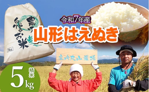 【令和7年産】はえぬき 精米 5kg 山形県鶴岡市 庄内丸山農場 | 5キロ 米どころ 庄内米 ブランド米 米 コメ こめ 精米 ご飯 ごはん 美味しい お取り寄せ 農家直送 お弁当 おにぎり 東北 国産 おすすめ 人気 返礼品