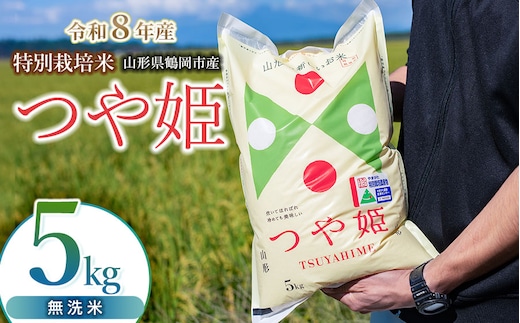 【令和8年産 新米】 馬町さくらファームの特別栽培米つや姫 無洗米 5kg（5kg×1袋） 山形県鶴岡市 K-837 | 米 つやひめ お米 5キロ コメ こめ ご飯 ごはん ブランド米 米どころ 庄内米 国産 美味しい お取り寄せ 農家直送 お弁当 おにぎり おすすめ 人気 返礼品