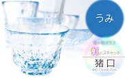 虹のスキャット【うみ】猪口（おちょこ・ぐい呑み）　松ヶ岡ガラス工業