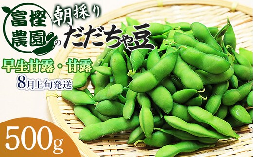 【令和8年産先行予約】富樫農園の朝採りだだちゃ豆【8月上旬発送】500g 早生甘露・甘露 K-812