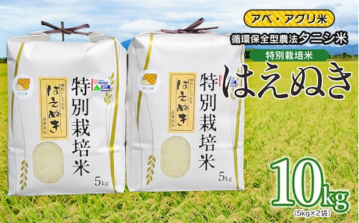 【令和7年産】特別栽培米 はえぬき（タニシ米）精米10kg（5kg×2袋） 山形県鶴岡産 アベ・アグリ米