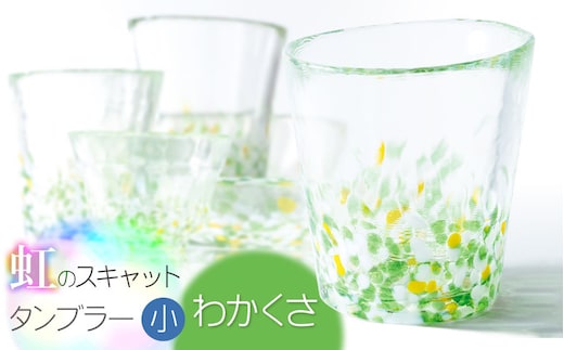 虹のスキャット【わかくさ】タンブラー小（直径7.3cm×高さ8cm） 松ヶ岡ガラス工業