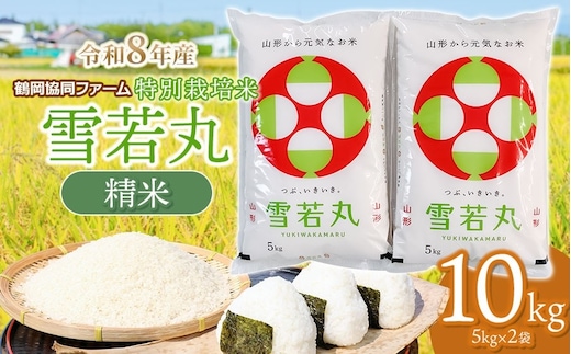 【令和8年産先行予約】 特別栽培米雪若丸 10kg (5kg×2袋) 山形県鶴岡産 鶴岡協同ファーム