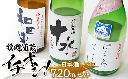 鶴岡酒蔵イチオシ 日本酒 720mlセット 【渡會本店・加藤嘉八郎酒造・竹の露】720ml×1本×3種類 山形県鶴岡市 K35-878 | 酒 お酒 地酒 飲み比べ 日本酒セット 地酒セット 和田来 十水 はくろすいしゅ 贈り物 贈答 お礼 プレゼント ギフト ご当地 特産品 おすすめ 人気 返礼品