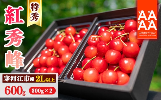 【先行予約】令和8年産 特秀品 さくらんぼ「 紅秀峰 」600g (300g×2パック) 2L以上 2026年産 山形県産 【2026年6月中旬頃～7月上旬頃発送予定】 ※配送不可 沖縄・離島 032-A-AF022