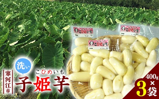 令和8年産 洗い里芋 「子姫芋（こひめいも）」 1.2kg以上 （400g×3袋） 2026年産 山形県産 【2026年9月下旬頃から11月上旬頃配送予定】 014-B-CS002