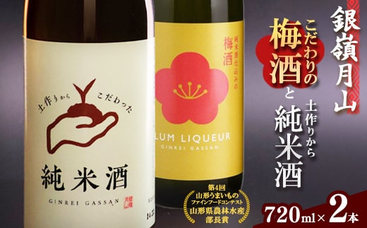 銀嶺月山 こだわり梅酒と純米酒セット（720ml×2本） 016-E-GS025