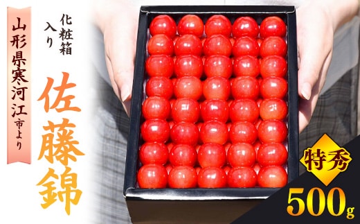 【先行予約】令和8年産 特秀品 さくらんぼ 「佐藤錦」 500g Lサイズ 化粧箱入り 2026年産 山形県産【2026年6月上旬頃～下旬頃発送予定】 ※ 配送不可 沖縄・離島 044-A-HK018