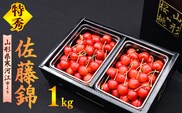 【先行予約】令和8年産 さくらんぼ 「佐藤錦」 特秀品 1kg（500g×2） 2Lサイズ以上 2026年産 山形県産 【2026年6月上旬頃～下旬頃発送予定】※ 配送不可 沖縄・離島　044-A-HK017