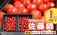 【先行予約】  山形県産 さくらんぼ 佐藤錦 L 秀品 1kg （ばらパック詰 ) 500g×2パック 令和8年産【2026年6月上旬頃～下旬頃発送予定】※配送不可 沖縄・離島　034-A-KB002