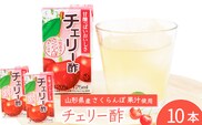 チェリー酢ドリンク 125ml×10本セット 【化粧箱入】 紙パック 山形 さくらんぼ 酢　0075-G-MB013