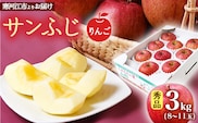 【りんご】「サンふじ」3kg 秀品 （8 - 11玉）山形産 秀品 山形産 【2025年12月上旬頃から2026年1月中旬頃発送予定】　012-B-MM027