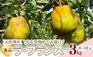 【ふるさと納税】令和8年産 西洋梨 ラ・フランス 秀品 3kg 山形県産【2026年10月下旬頃から12月中旬頃発送予定】　012-B-RF012