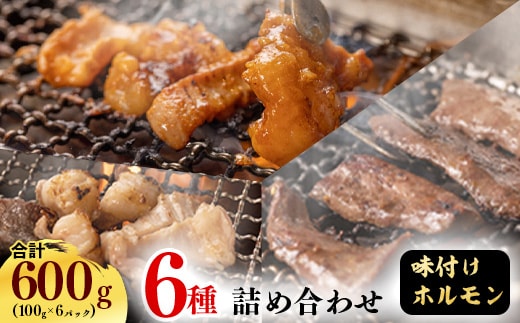 【45営業日以内配送】お家で焼肉店の味！特製タレ漬け込み 牛ホルモン6パック！味付きで100gずつ小分けだから使いやすい 012-D-YL006