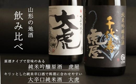 「純米吟醸原酒 虎屋」と「大辛口純米酒 大虎」２本飲み比べセット（各720ml） 012-E-CK007