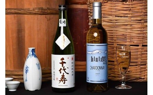山形の地酒と白ワイン 飲み比べセット ＜特別純米酒 出羽の里・月山山麓シャルドネヴィンテージ＞（720ml×2本） 016-E-CK009
