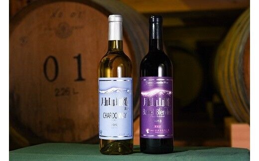 月山山麓 赤・白 ワイン ＜シャルドネヴィンテージ・バレルブレンディッド＞（720ml×2本）《山形県産ぶどう100％》 018-E-CK012