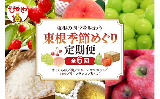 【2026年産】東根季節めぐり定期便 - 東根の四季をやさしく味わう、ちょうど良い６回コース 山形県 東根市 さくらんぼ もも シャインマスカット お米 ラ・フランス りんご hi074-023