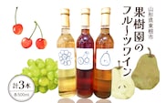 果樹園のフルーツワイン3種（500ml×3本入り）さくらんぼ ラフランス ナイヤガラ ワイン 山形県 東根市 滝口観光果樹園提供 hi030-048