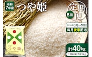 【2026年3月スタート】 特別栽培米つや姫5kg×8回(毎月 後半発送)定期便【深瀬商店】hi053-057