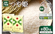 【2026年3月スタート】 特別栽培米つや姫10kg×8回(毎月 後半発送)定期便【深瀬商店】hi053-061