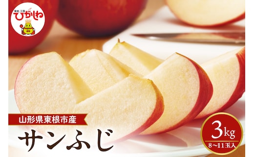 【2026年産】 太陽の恵みをいっぱいに浴びたりんご「サンふじ」 約3kg (8～11玉入) 山形県 東根市 hi026-061