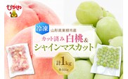【瞬間冷凍】東根市産 カット済み 白桃＆シャインマスカット 各500g 東根農産センター提供 hi027-253