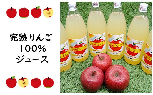 山形県南陽市の完熟りんご100％ジュース 6本セット 『船中農園』 山形県 南陽市 [1257]