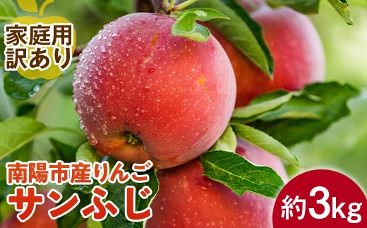 【令和7年産先行予約】 〈訳あり品 家庭用〉 りんご 「サンふじ」 約3kg (8～12玉前後) 《令和7年11月下旬～発送》 『平農園』 リンゴ 産地直送 生産農家直送 山形県 南陽市 [1650]