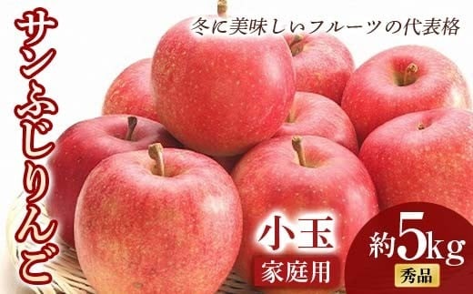 【令和8年産先行予約】 〈家庭用〉 小玉 サンふじりんご 約5kg (20～25玉 秀) 《令和8年11月中旬～12月下旬発送》 『フードシステムズ』 林檎 リンゴ 山形県 南陽市 [1392-R8]